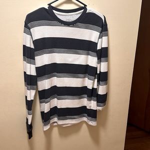 Roebuck & Co. Striped Knitted Sweater, Navy and White, Small